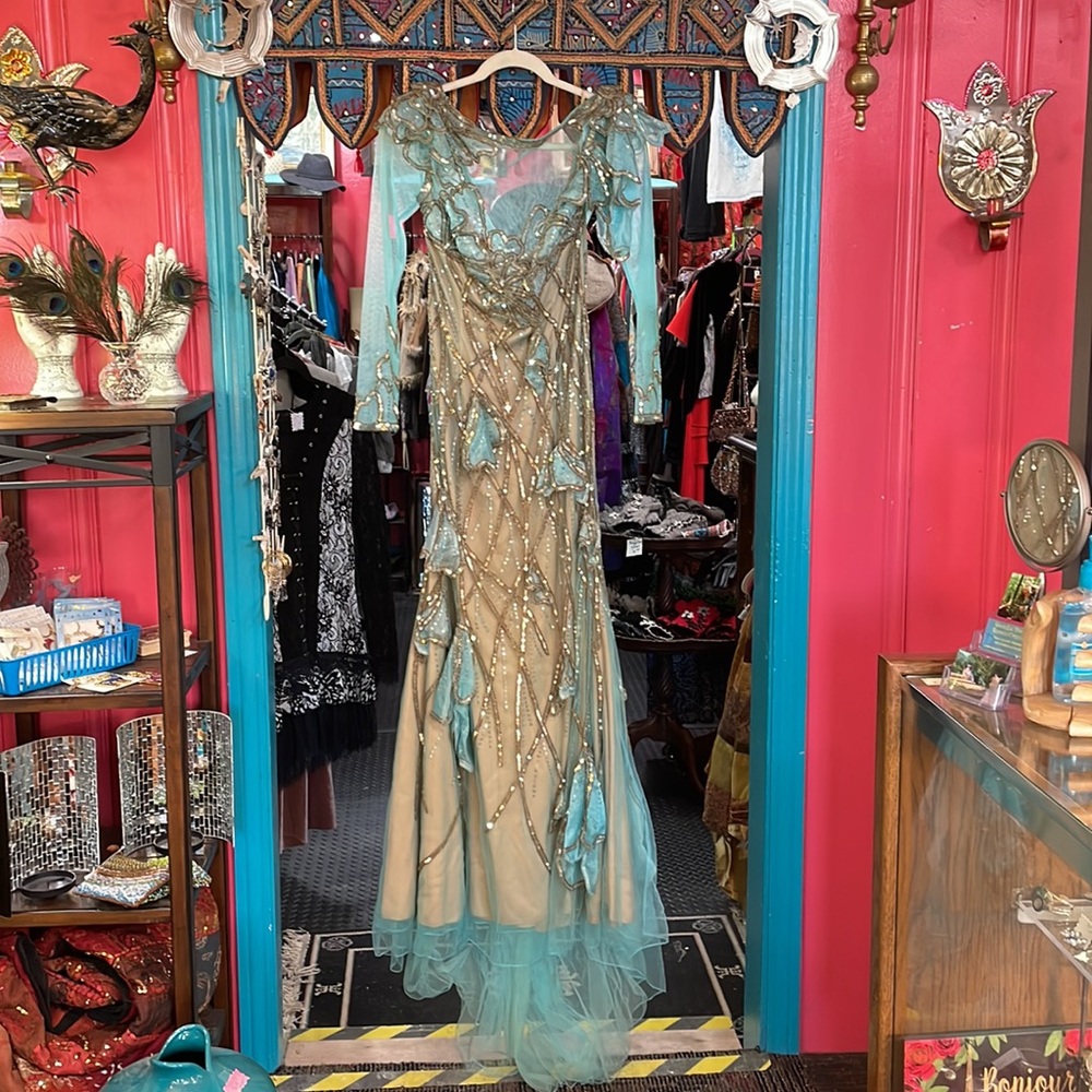 Sherry Haute Couture beaded mermaid dress NWT